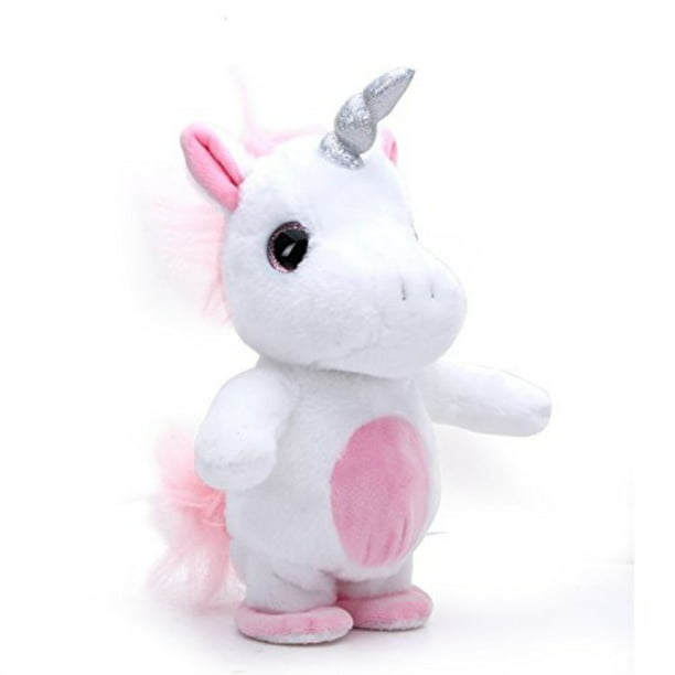 7.5 Hopearl Talking Unicorn Repeats What You Say Nodding Electric Interactive Animated Toy Speaking Plush Buddy Gift for Toddlers